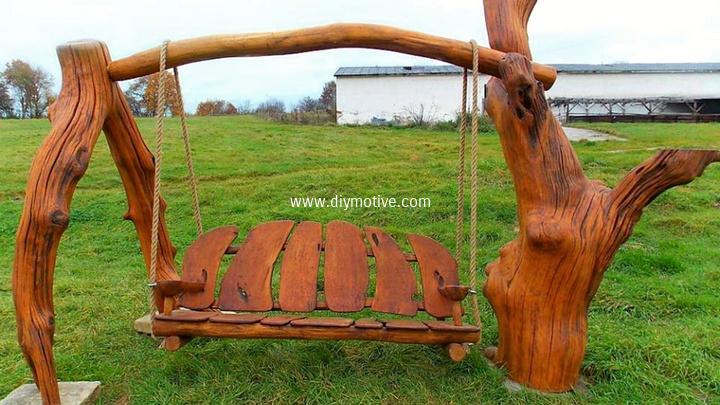 rustic-wood-swing-idea | Ideas Perfectas