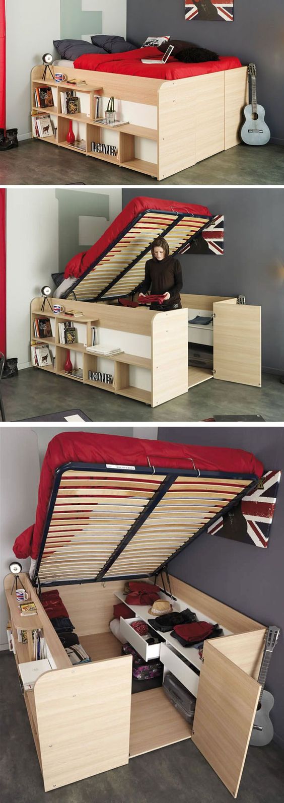 Ingeniosas camas de plataforma para tu dormitorio