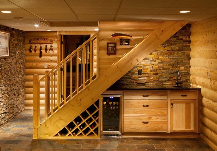 Rustikale Treppendesigns aus Stein und Holz