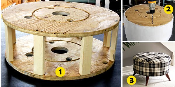 Cómo convertir un carrete de madera en un mueble pequeño práctico y original