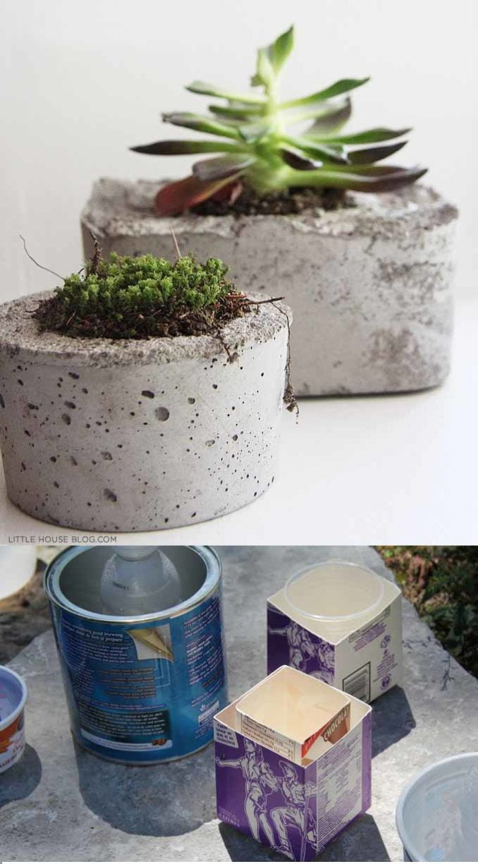 Como hacer macetas de concreto y de tela fácilmente