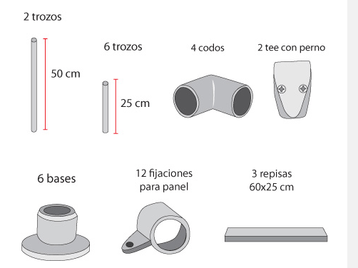 Arma un estante con tubos de aluminio