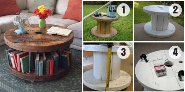 Renuévate con estas 10 mesas hechas con bobinas de cable de madera