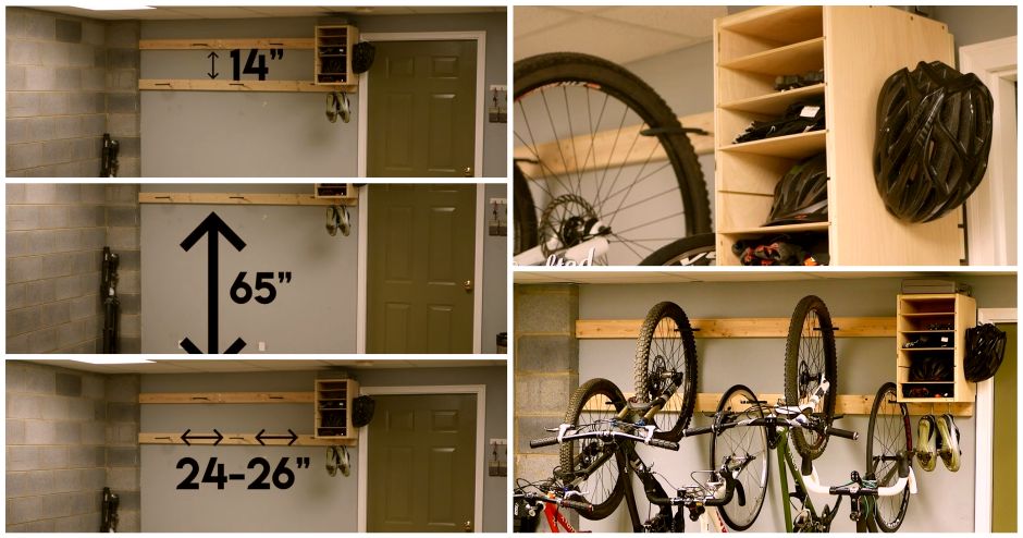 Soporte y Gabinete de Almacenaje de Bicicletas para el Garage