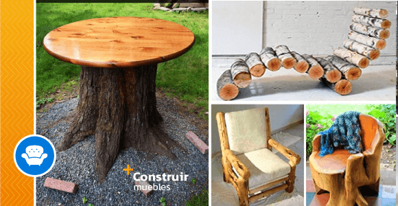 Elabora un mueble personalizado con asiento reclinable usando troncos de madera