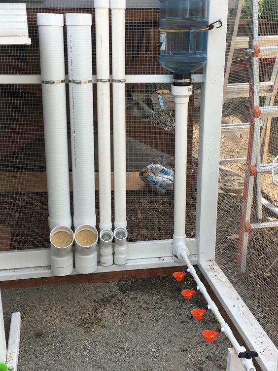 Waterer Made of PVC Pipes for Chickens