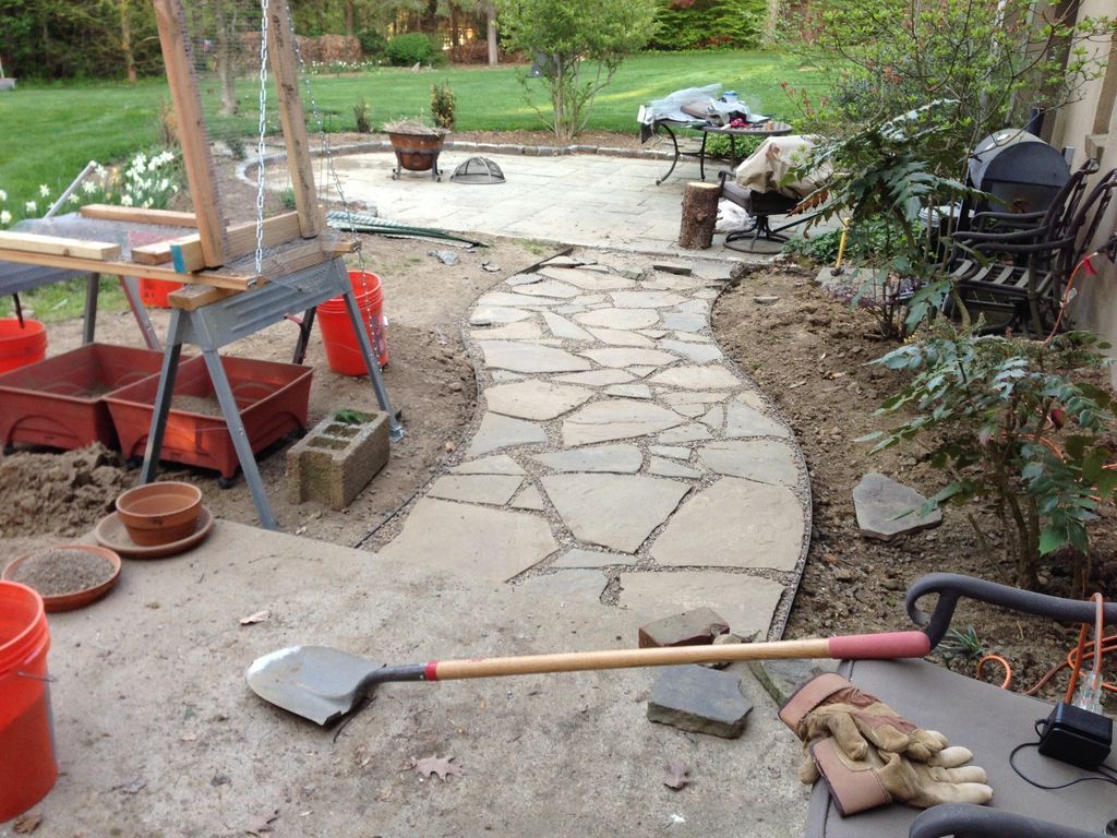 Construction of a Rock and Gravel Path for the Garden