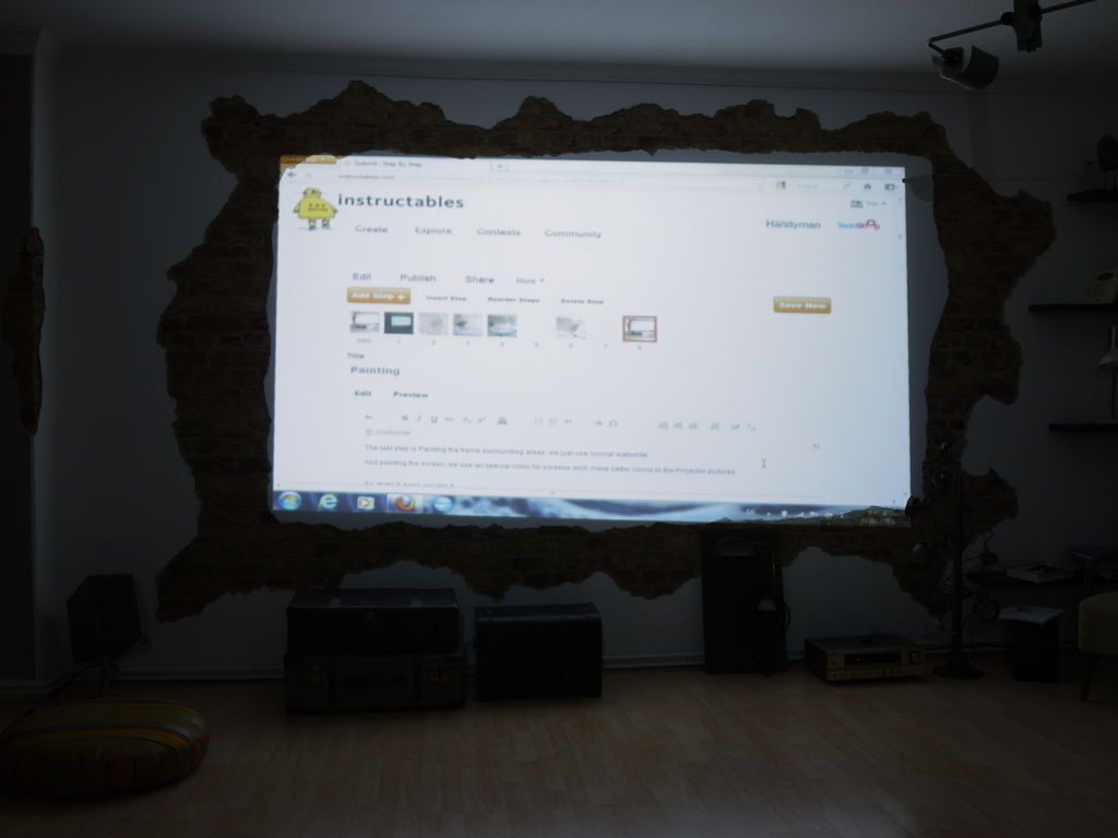 Adapting a Wall into a Giant Screen to Have a Home Theater
