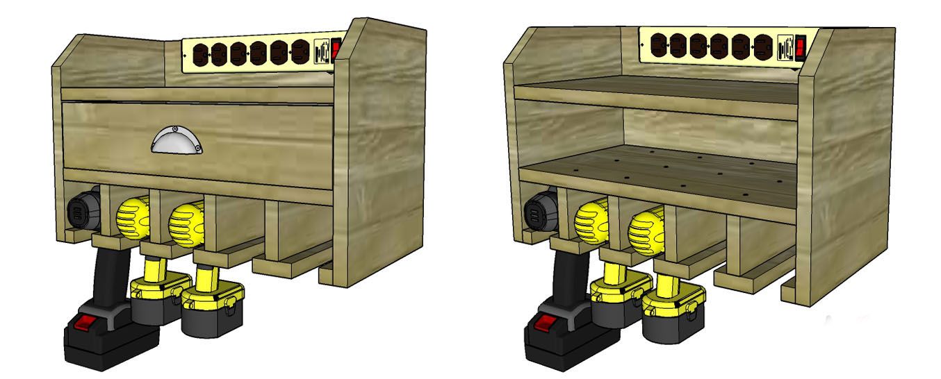 How to make a cordless drill storage and charging station