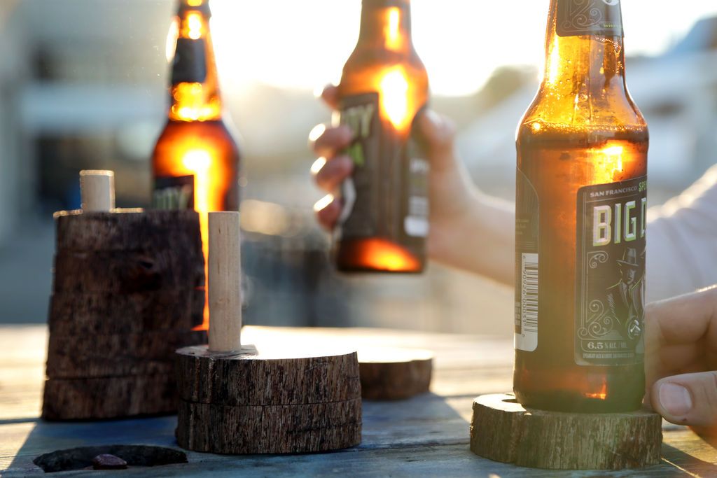 Rustic Look Stackable Coasters Made from a Tree