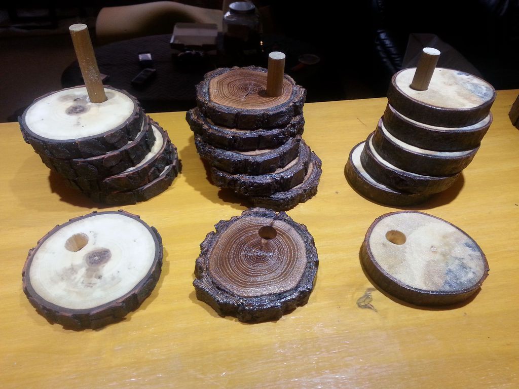Rustic Look Stackable Coasters Made from a Tree