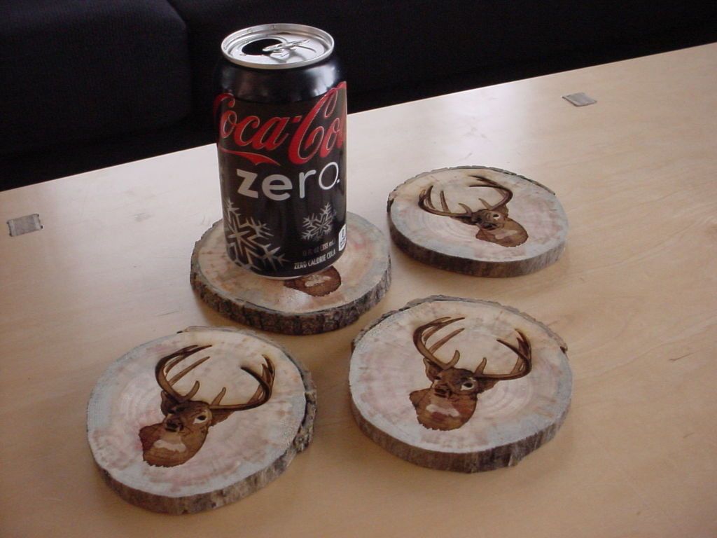 Rustic Look Stackable Coasters Made from a Tree