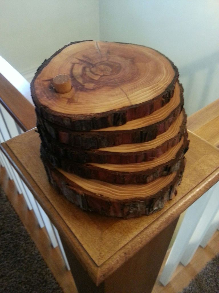 Rustic Look Stackable Coasters Made from a Tree