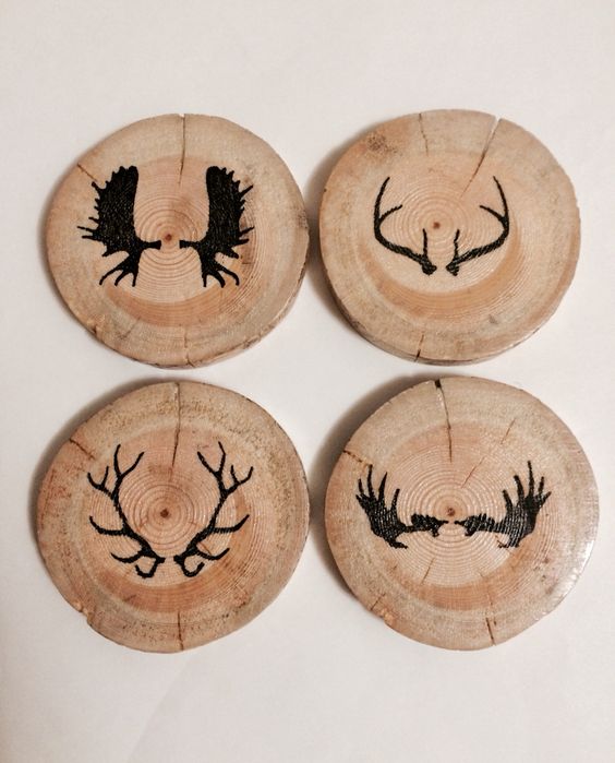 Rustic Look Stackable Coasters Made from a Tree