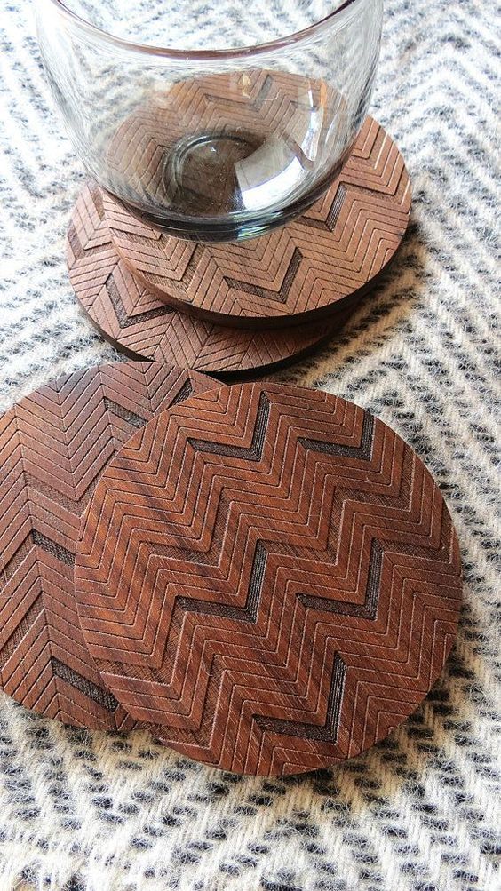 Rustic Look Stackable Coasters Made from a Tree