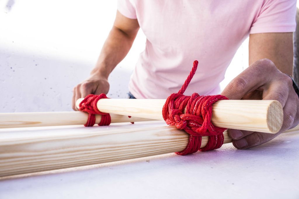 Resistente Estante con Uniones de Cuerda de Nylon