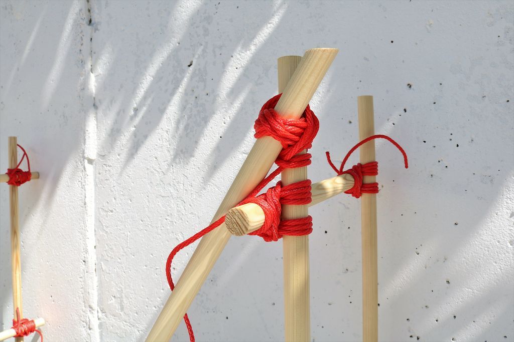 Resistente Estante con Uniones de Cuerda de Nylon