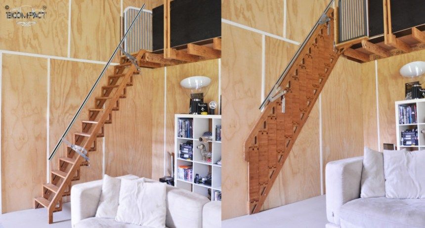 Mira está increíble escalera híbrida perfecta para tu hogar