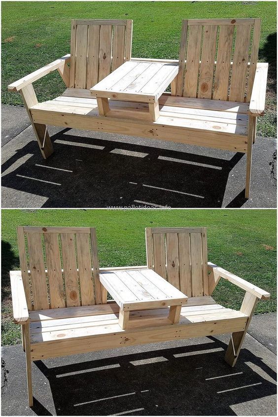 Banco de Pallet de Doble Asiento