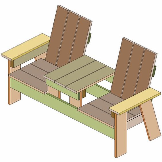 Banco de Pallet de Doble Asiento