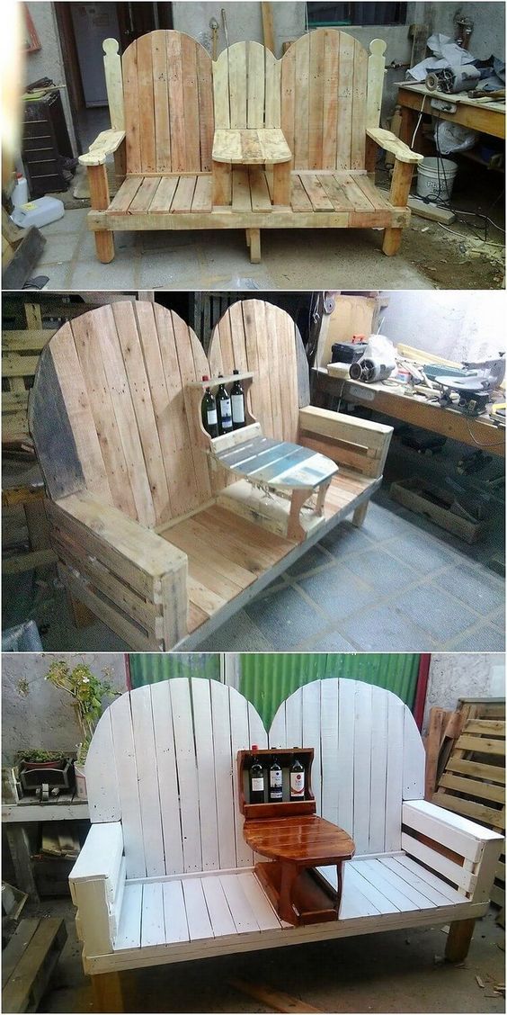 Banco de Pallet de Doble Asiento