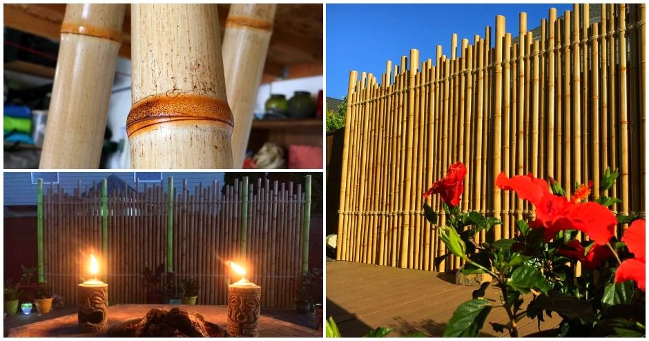 Panel de Privacidad Hecho de Tubos PVC que Imitan el Bambú