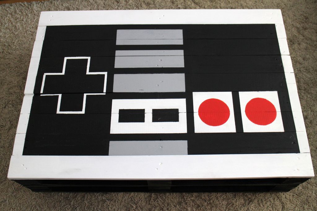Pallet Coffee Table with Nintendo NES Design