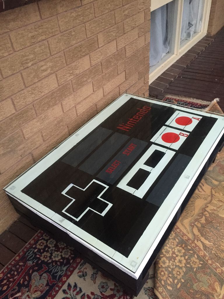 Pallet Coffee Table with Nintendo NES Design