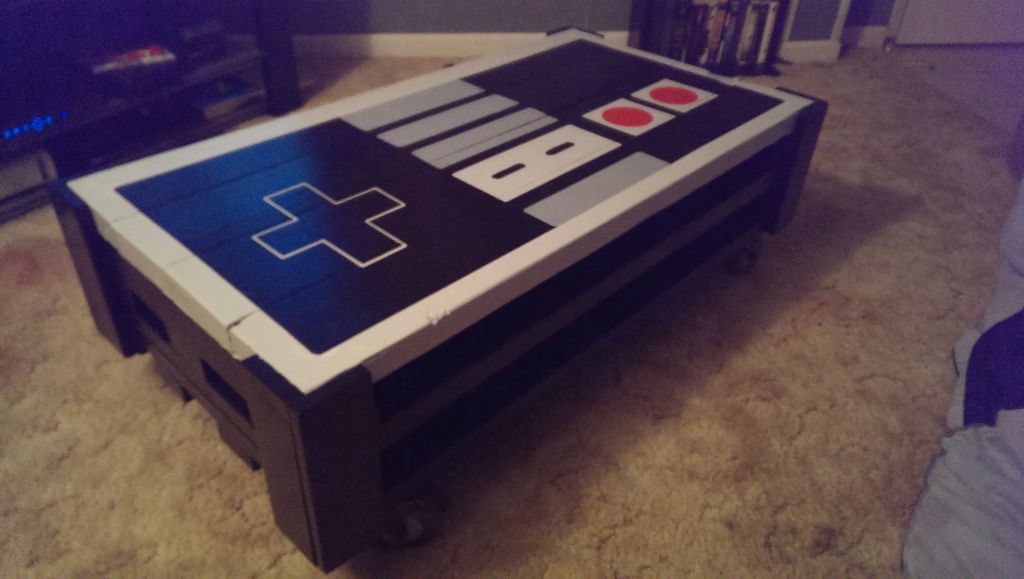 Pallet Coffee Table with Nintendo NES Design