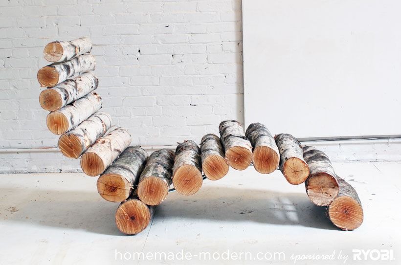 Modern Recycled Log Lounger