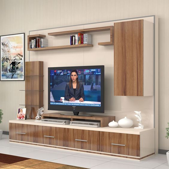 15 elegantes muebles de madera para montar tu televisor