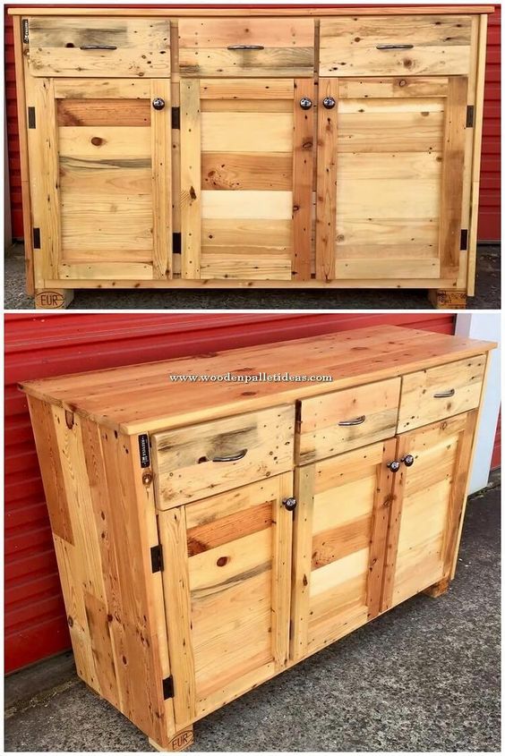 Easy and affordable wooden cabinets to make with pallets