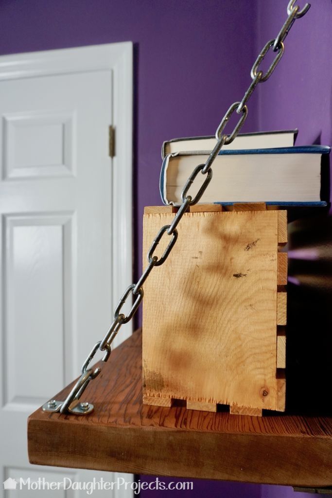 Rustic Shelf with Industrial Chains