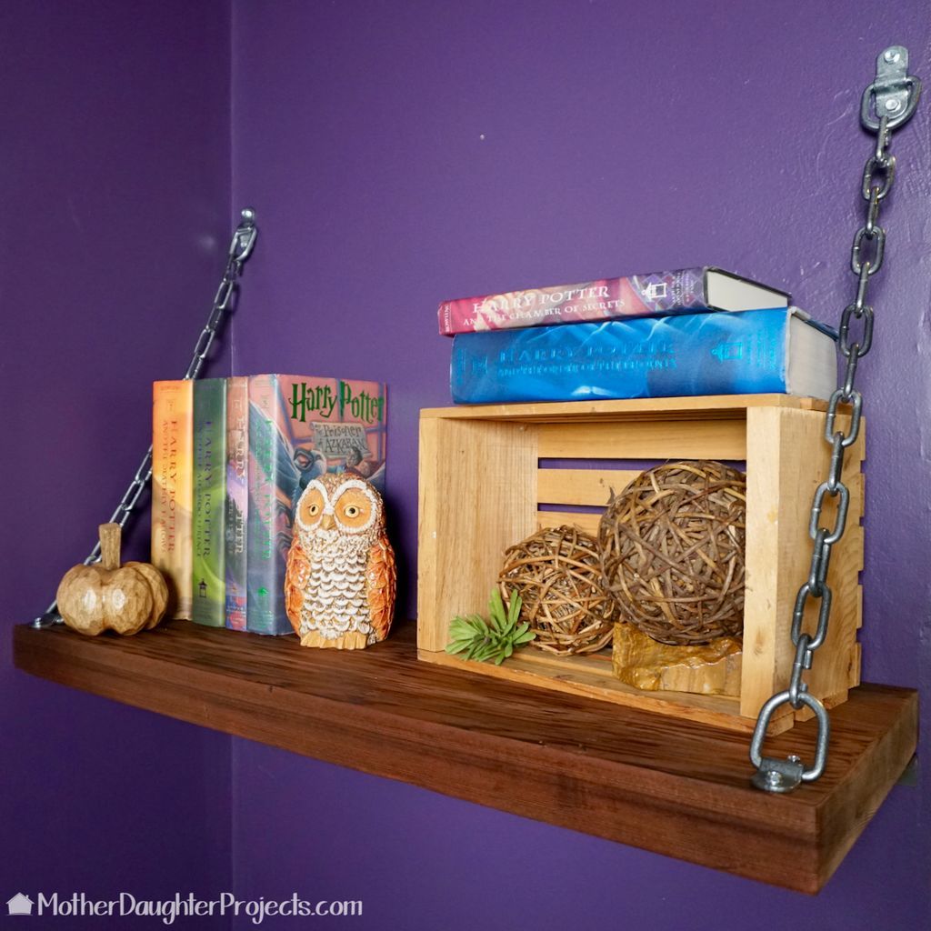 Rustic Shelf with Industrial Chains