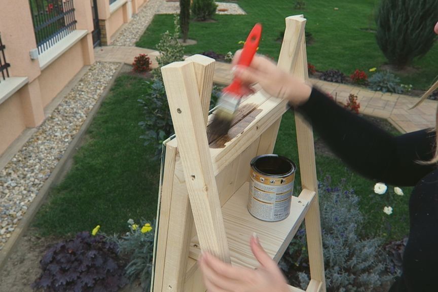 Ladder Mirror with Shelves