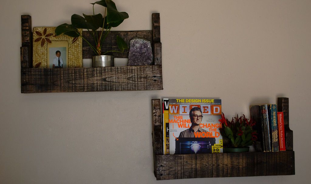 Wooden Shelves with Rustic Aesthetics