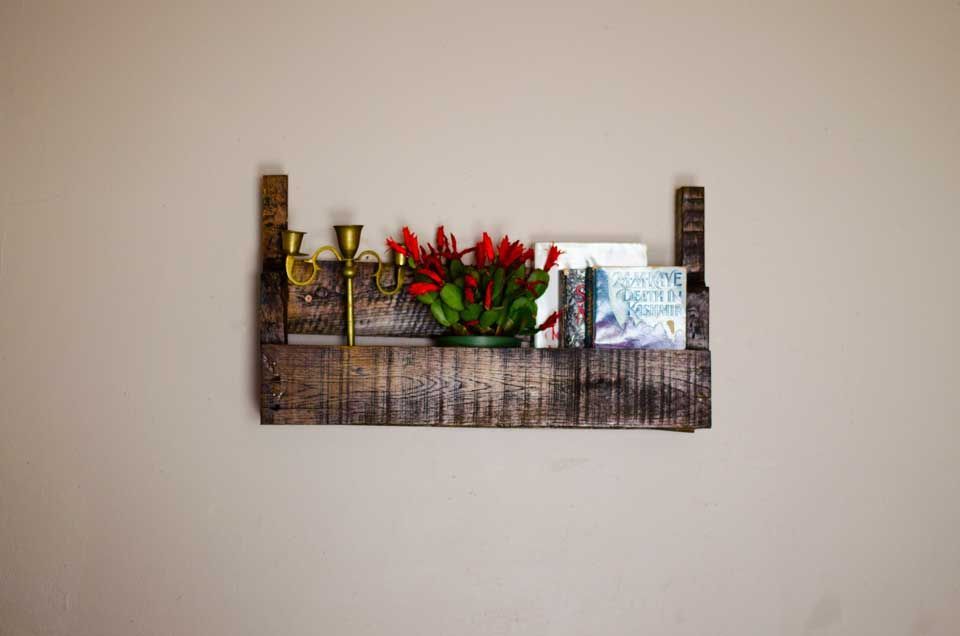 Wooden Shelves with Rustic Aesthetics