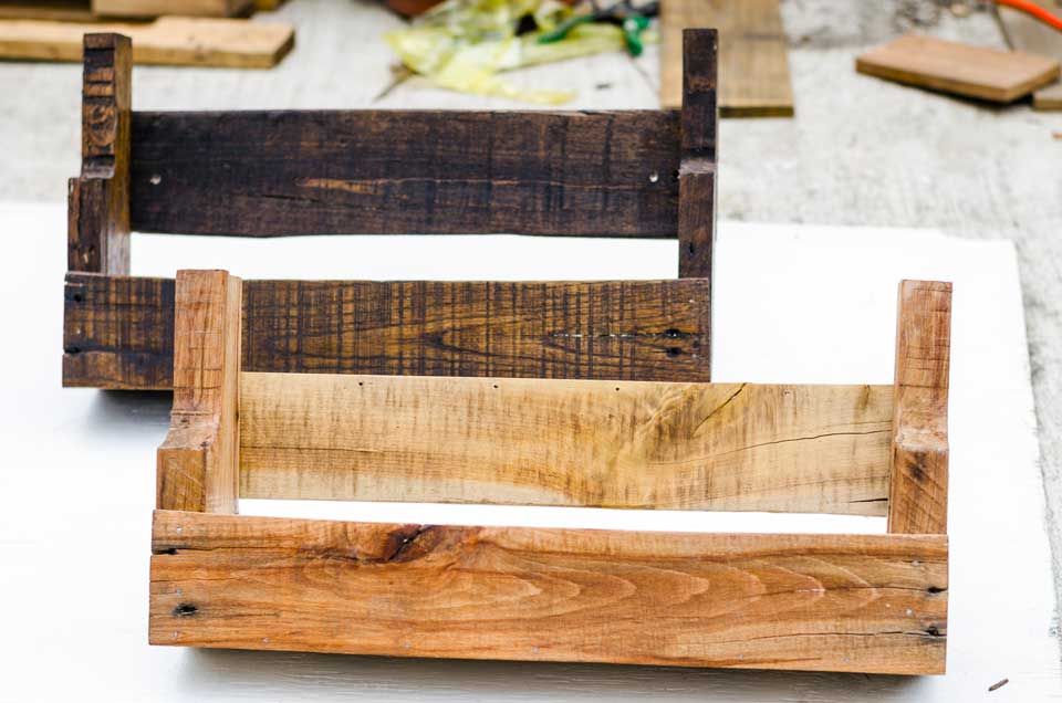 Wooden Shelves with Rustic Aesthetics