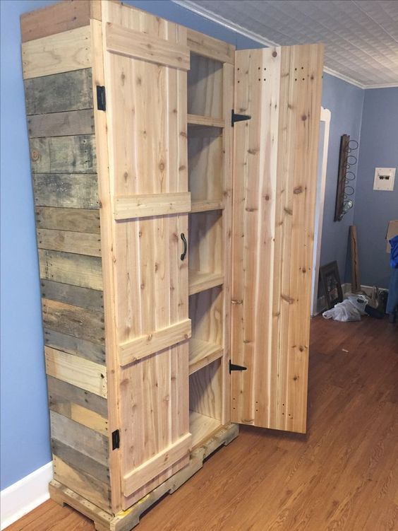 Rustic wood cabinets