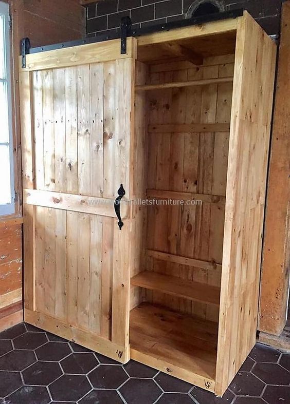 Rustic wood cabinets