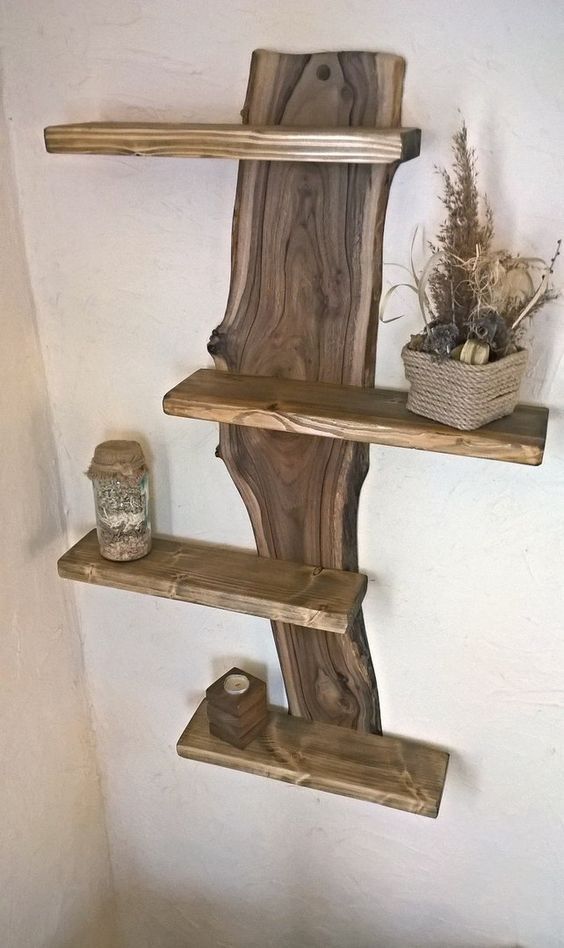 Elegantes muebles hechos con troncos