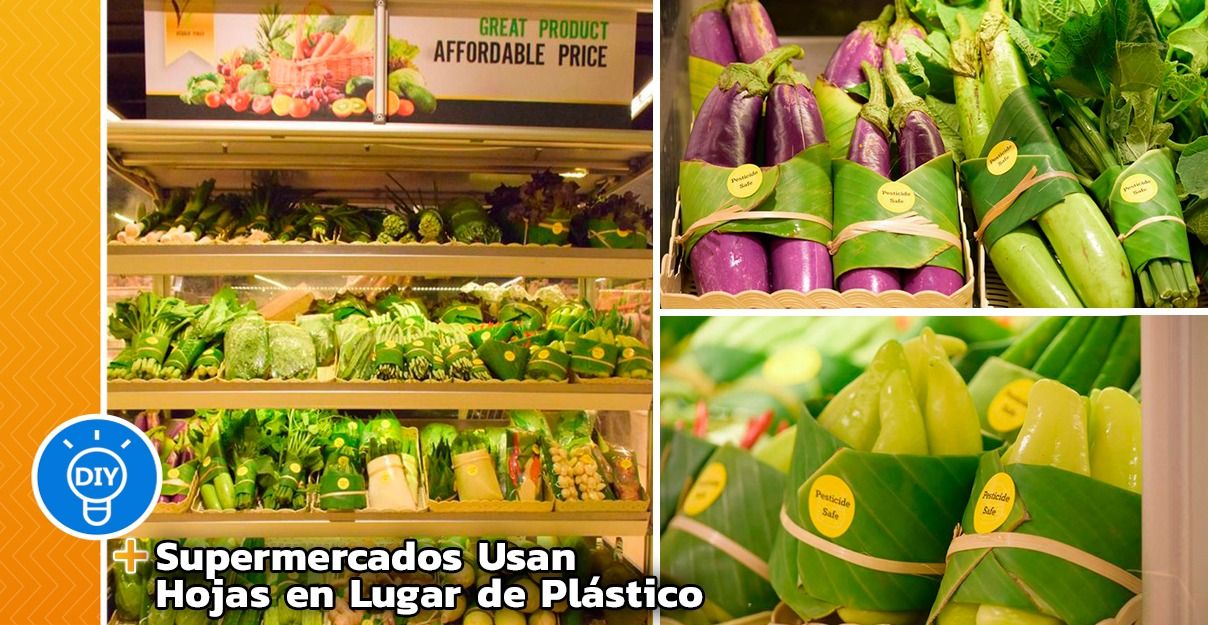 Supermercados Asiáticos vuelven a usar hojas en lugar de plástico