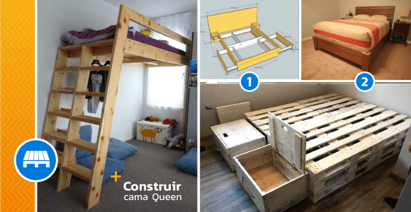 Planos para construir marco de cama de madera Queen
