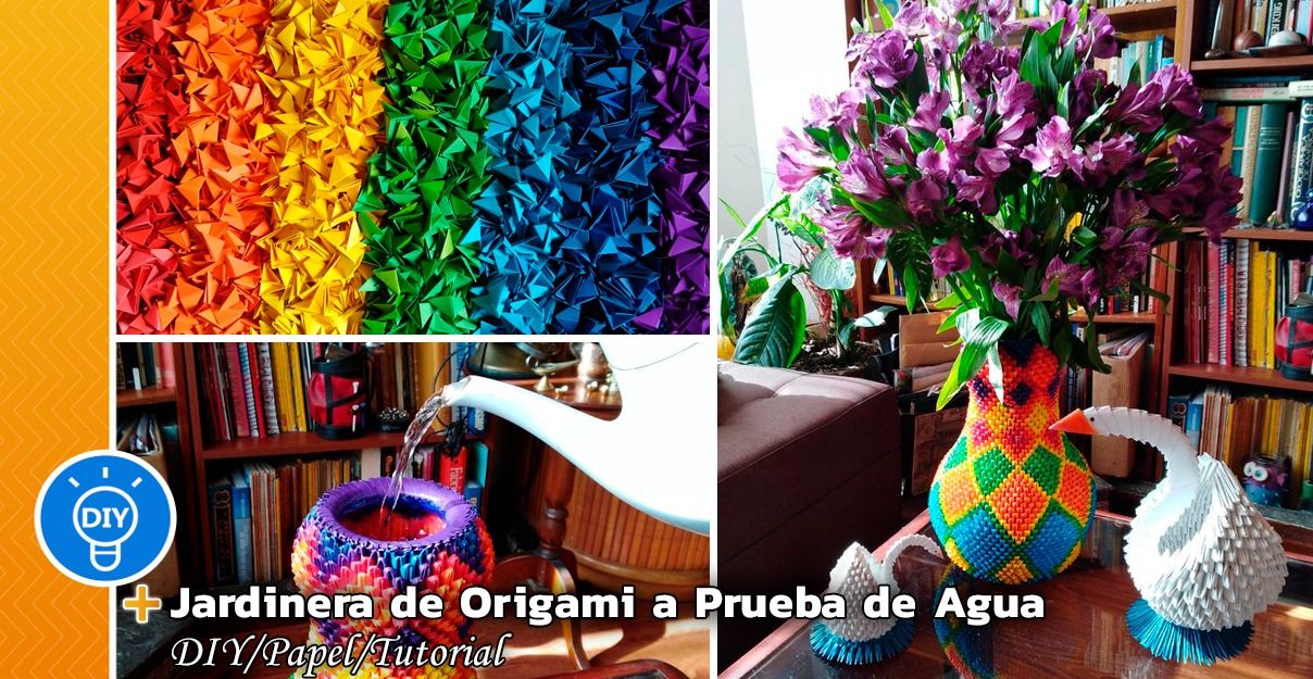 Origami en Arco iris: Jardinera a Prueba de Agua