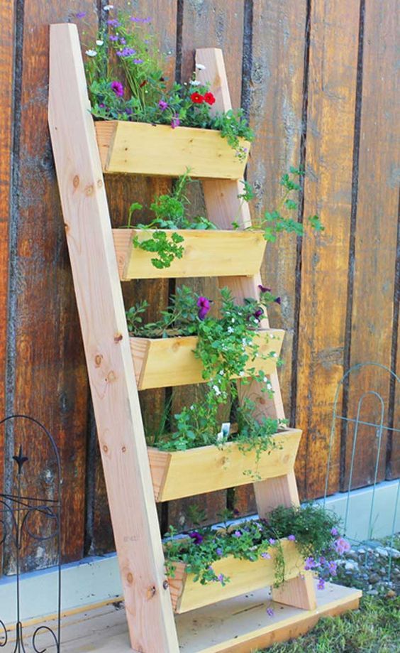 Soportes de madera para tus plantas