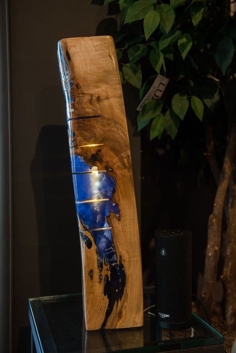 Recycled Wood and Resin Lamp