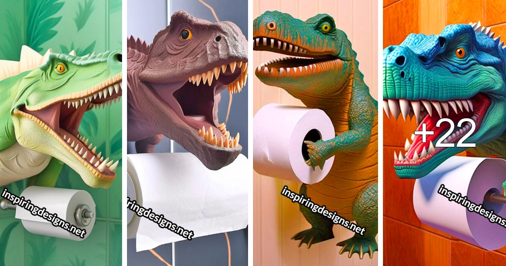 Diseños de Soportes de Papel Higiénico con Forma de Dinosaurio