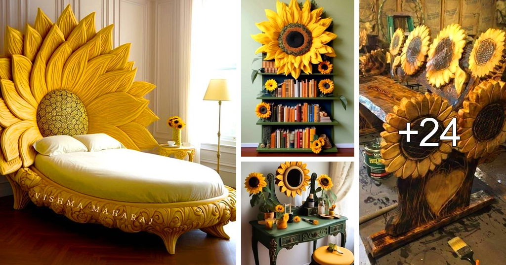 Originale sonnenblumenförmige Möbel
